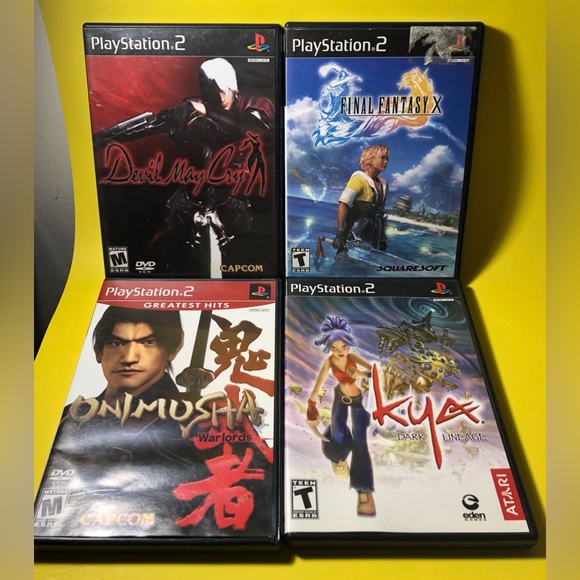 PS2 Game Bundle 4x: Devil May Cry, Final Fantasy X, Onimusha, Kya Dark Beginning - Picture 1 of 14